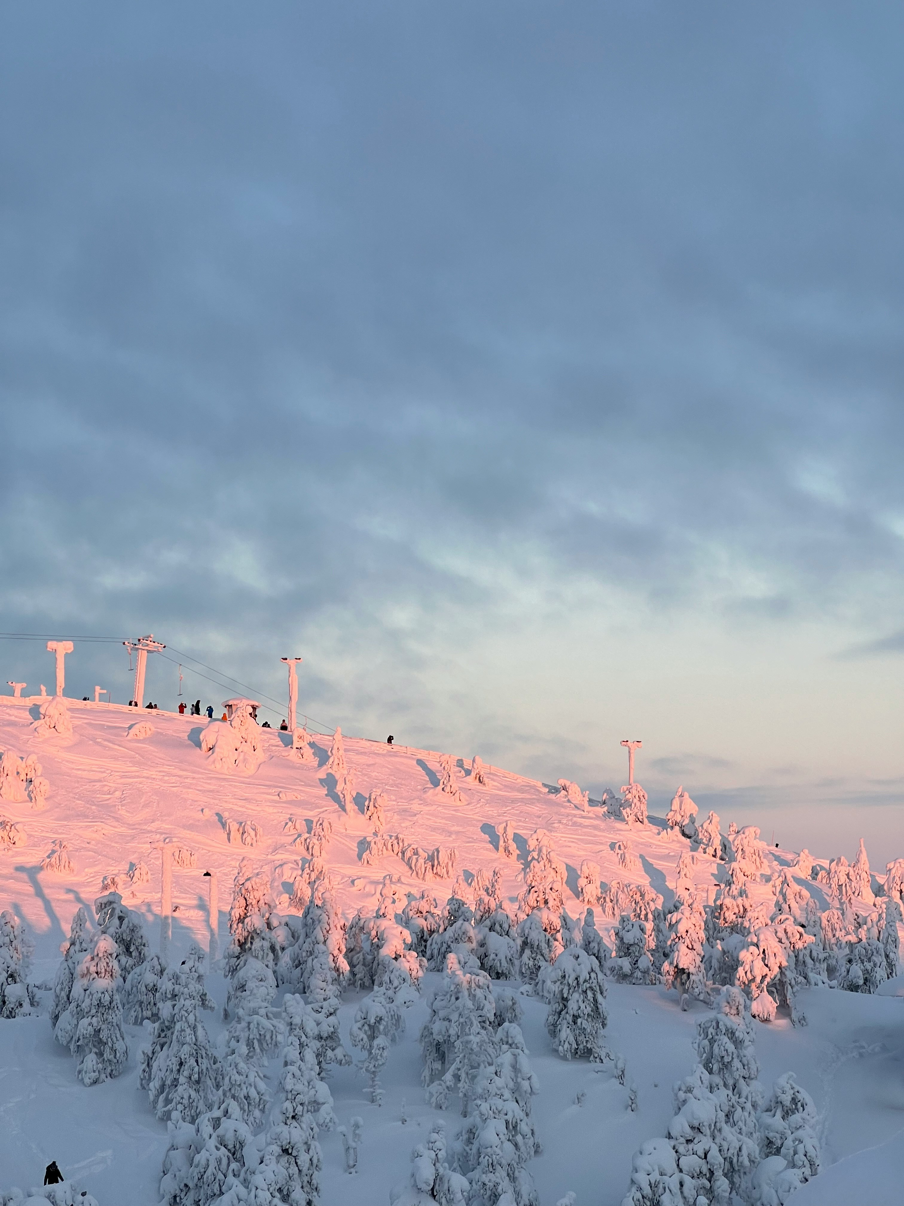 Ruka ski slopes in winter.